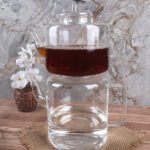 Efnan - Şeffaf Isıya Dayanıklı Borosilikat Cam Çaydanlık Demlik Lüks Takımı