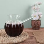 Lina - Ateşe Isıya Dayanıklı Borosilikat Çizgili Desenli Cam Lüks Cezve